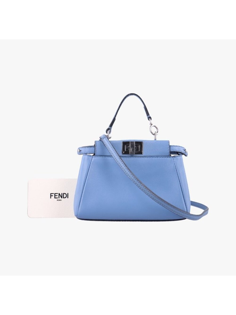 Fendi Micro Peekaboo Blue Leather Handbag
